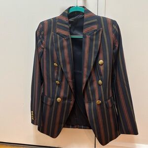 Banana Republic Factory Striped Icon Blazer with Gold Buttons